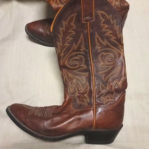 Justin Brown Leather Dress Boot Size 9.5D Mens